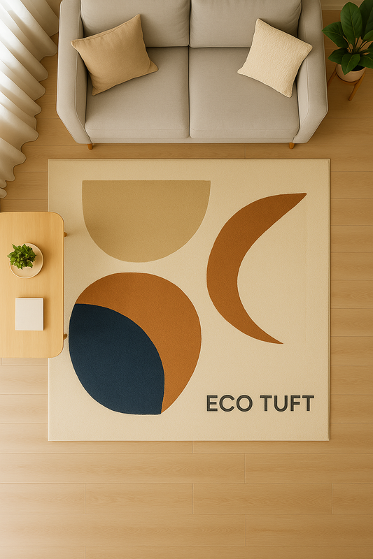 ECO TUFT Modern Geometric Tufted Rug – Minimalist Soft Carpet for Living Room