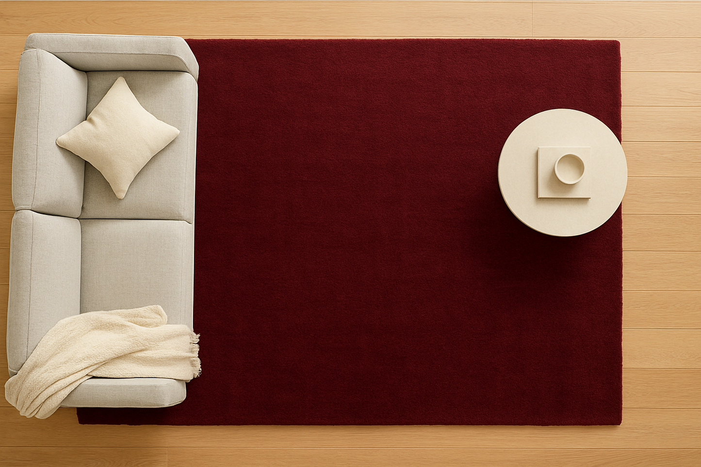 Luxury Deep Red Tufted Rug | Modern Living Room Carpet | Soft Minimalist Home Decor Rug