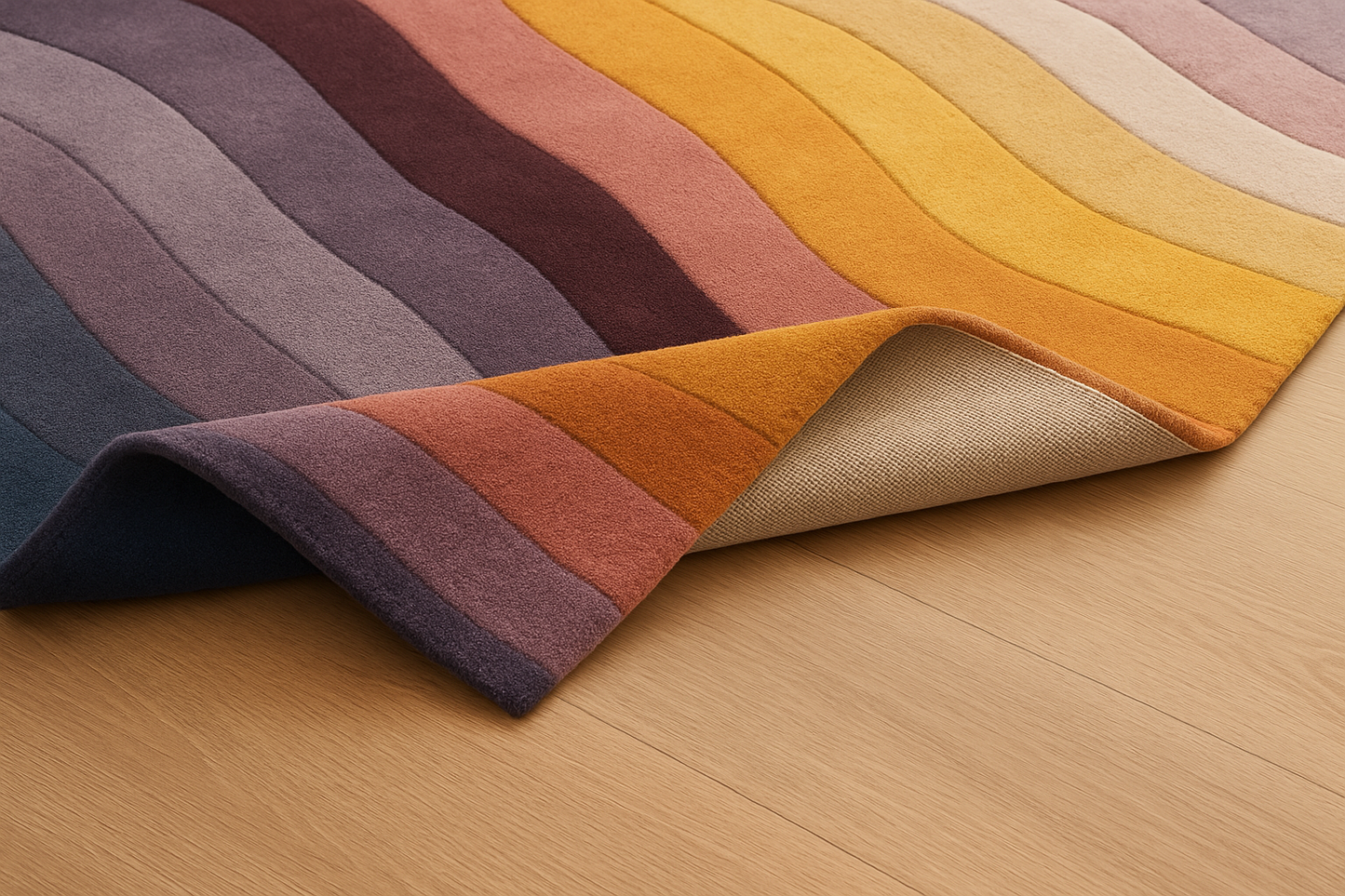 Modern Multicolor Wavy Tufted Rug – Luxury Soft Area Carpet for Living Room