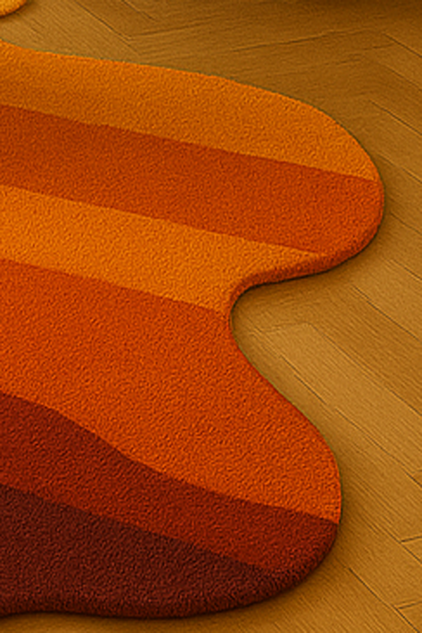 Sunset Glow Hand-Tufted Wool Rug – Modern Irregular Abstract Carpet for Living Room & Home Decor