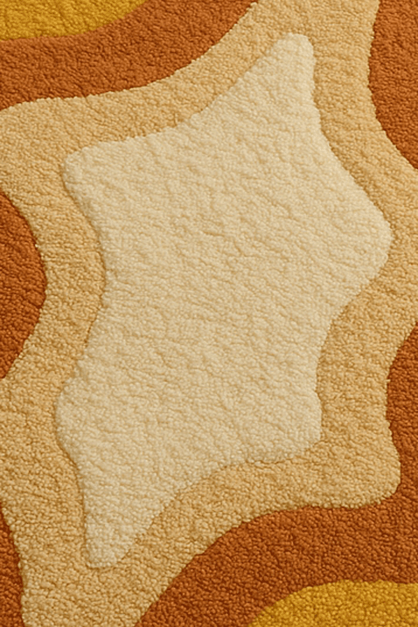 Modern 3D Irregular Hand-Tufted Rug – Retro Wave Design, Eco-Friendly Soft Carpet for Living Room & Bedroom