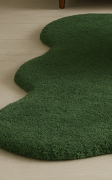 Luxury Hand-Tufted Emerald Green Area Rug – Premium Custom Scalloped Edge Large Rug for Living Room & Bedroom, Ultra Soft High-Pile Plush Carpet