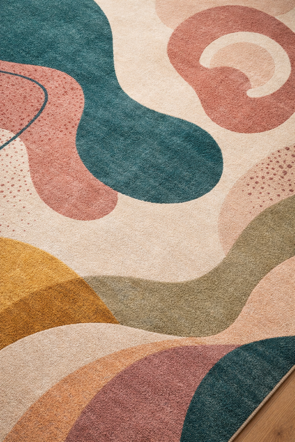 Modern Abstract Area Rug, Handmade Wool Rug, Contemporary Living Room Carpet, Colorful Mid Century Modern Rug, Custom Size