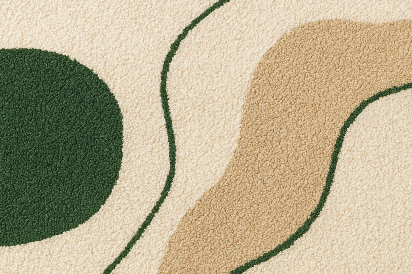 Close-up of a textured surface with green, beige, and white abstract patterns.